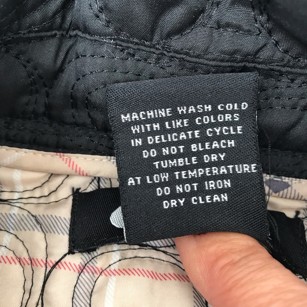 Black Quilted Toggle Button Front Collared Jacket… - image 7